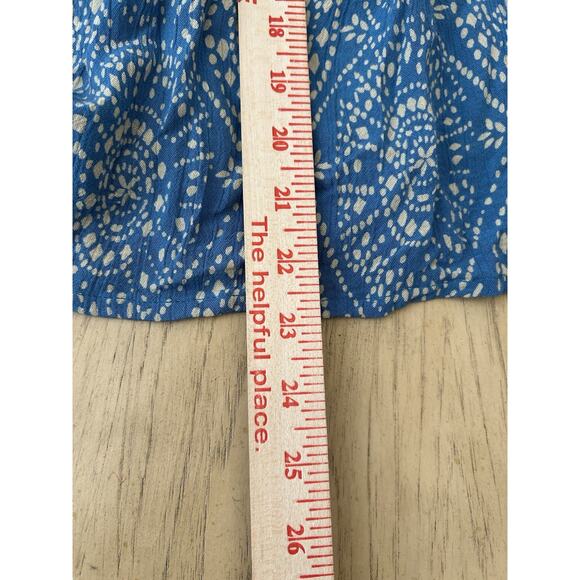 Boho smocked tunic fairycore cottage coquette Fringe Festival blue flowy gypsy L - Picture 10 of 10